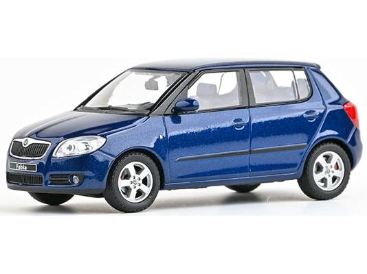 Skoda Fabia II 2006 Storm Blue Metallic 1:43 Scale Diecast Car – Abrex-Abrex-Diecast Model Centre