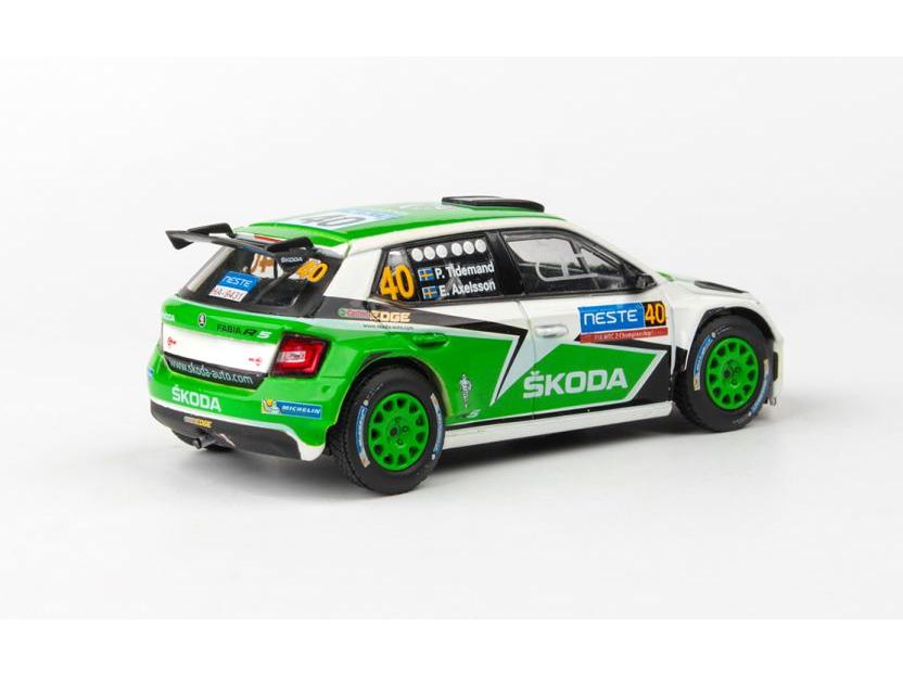 Skoda Fabia III R5 2015 Neste Oil Rallye Finland 2015 #40 Tidemand Axelsson 1:43 Scale Abrex Diecast Model Car-Abrex-Diecast Model Centre