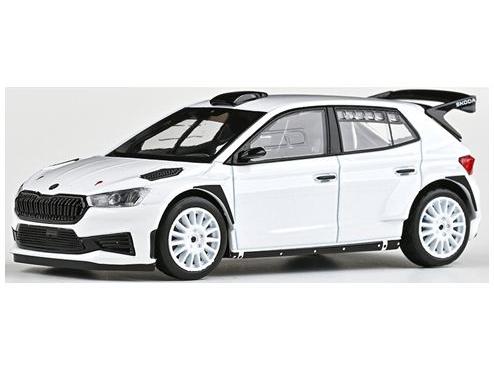 Skoda Fabia IV RS Rally2 2022 White (V1) 1:43 Scale Diecast Model Car – Abrex-Abrex-Diecast Model Centre