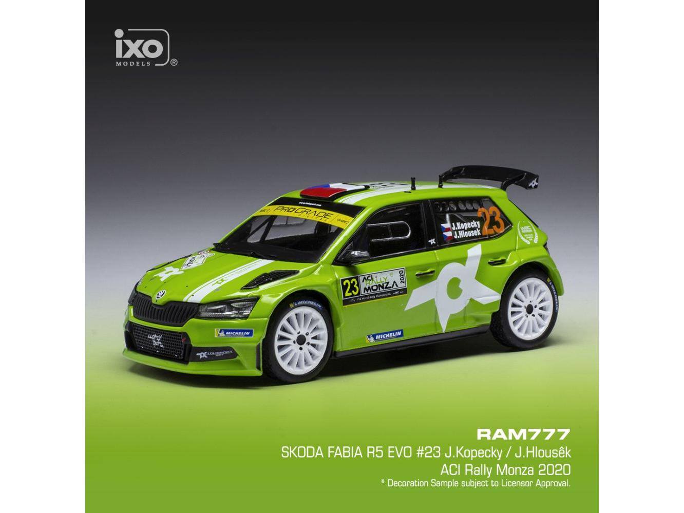 Skoda Fabia R5 Evo #23 WRC Rallye Monza 2020 J.Kopecky/J.Hlousek 1:43 Scale IXO Diecast Model Car-IXO-Diecast Model Centre