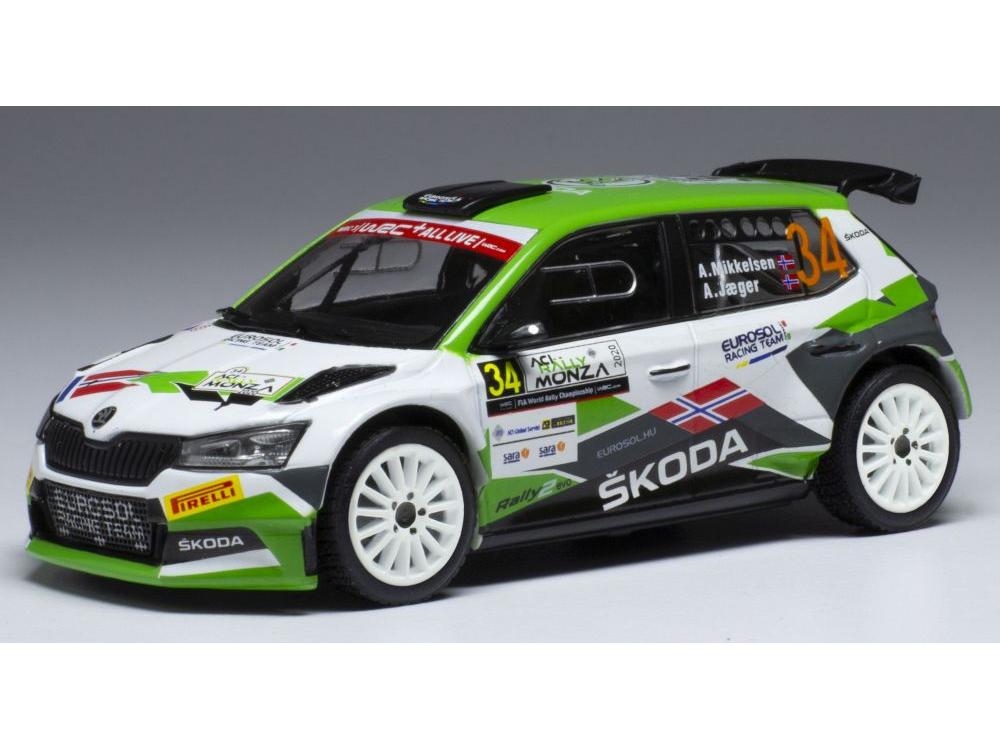 Skoda Fabia R5 Evo #34 WRC Rallye Monza 2020 A.Mikkelsen/A.Synnevaag 1:43 Scale IXO Diecast Model Car-IXO-Diecast Model Centre
