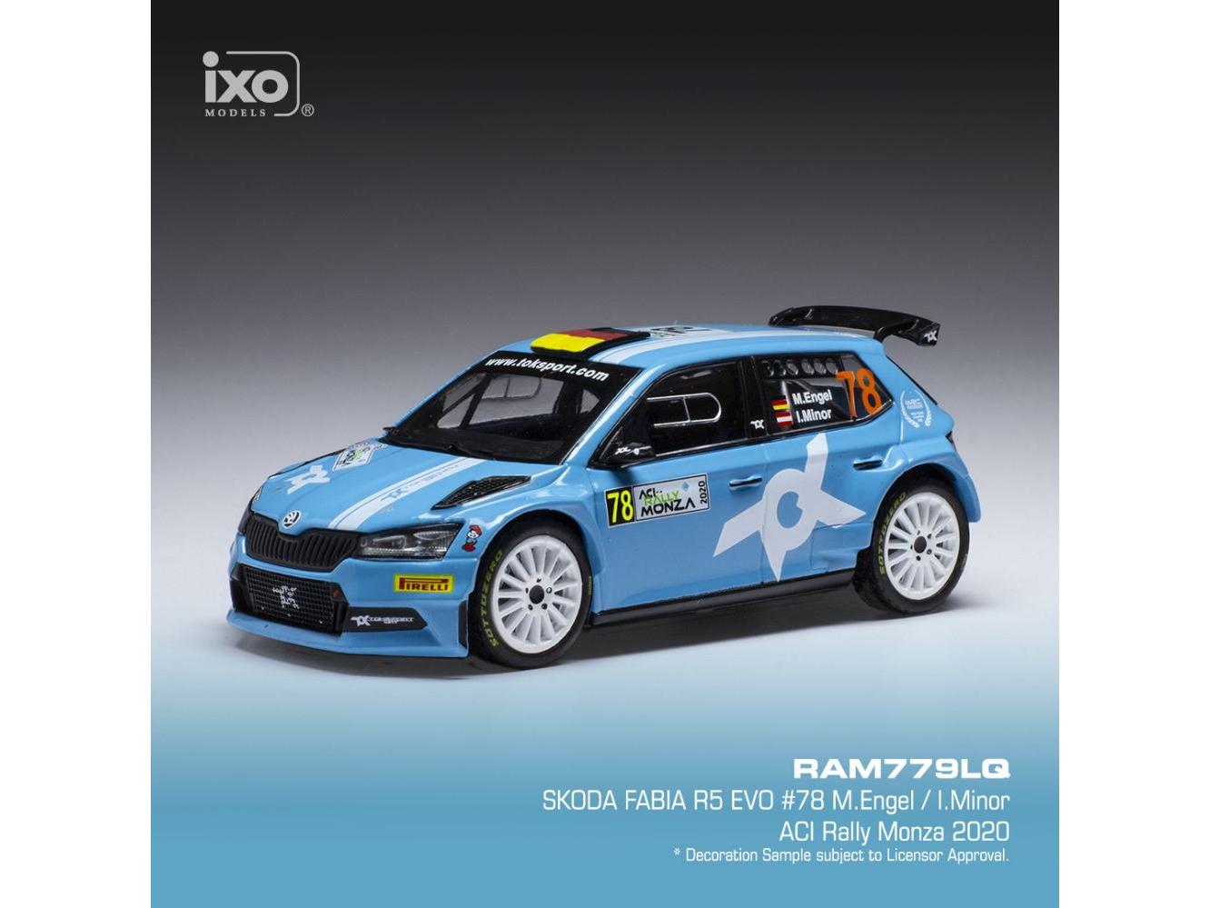 Skoda Fabia R5 Evo #78 WRC Rallye Monza 2020 M.Engel/I.Minor 1:43 Scale IXO Diecast Model Car-IXO-Diecast Model Centre