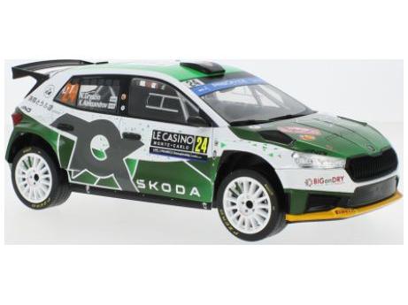 Skoda Fabia Rally2 #24 N.Gryazin/K.Aleksandrov Rallye WM Rally Monte Carlo 2023 1:18 Scale Diecast Model-IXO-Diecast Model Centre