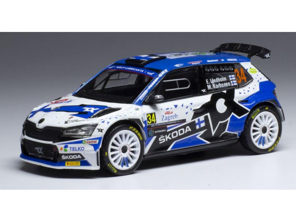 Skoda Fabia Rally2 EVO #34 Rally Croatia 2021 E.Lindholm/M.Korhonen 1:43 Scale IXO Diecast Model Car-IXO-Diecast Model Centre