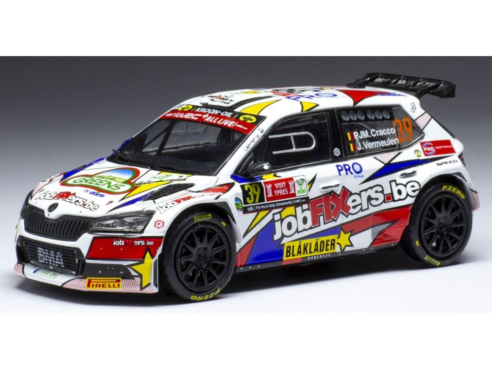 Skoda Fabia Rally2 EVO #39 Rally Ypres 2021 P.J.M.Cracco/L.Vermeulen 1:43 Scale IXO Diecast Model Car-IXO-Diecast Model Centre