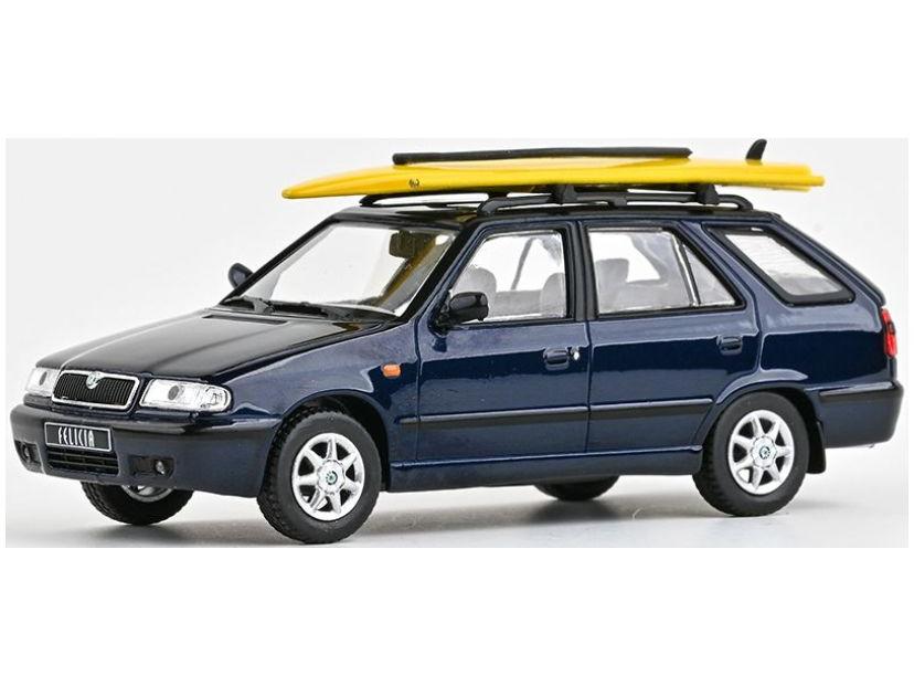 Skoda Felicia FL Estate 1998 Deep Blue Metallic w/Surf Board 1:43 Scale Abrex Diecast Model Car-Abrex-Diecast Model Centre