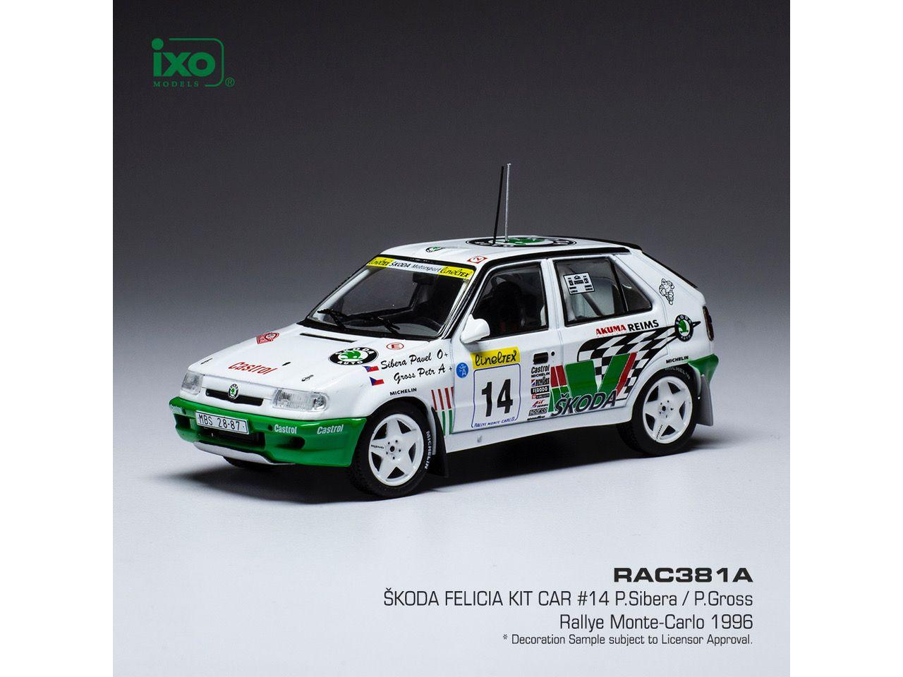 Skoda Felicia Kit Car #14 Rallye Monte Carlo 1996 P.Sibera/P.Gross 1:43 Scale IXO Diecast Model Car-IXO-Diecast Model Centre