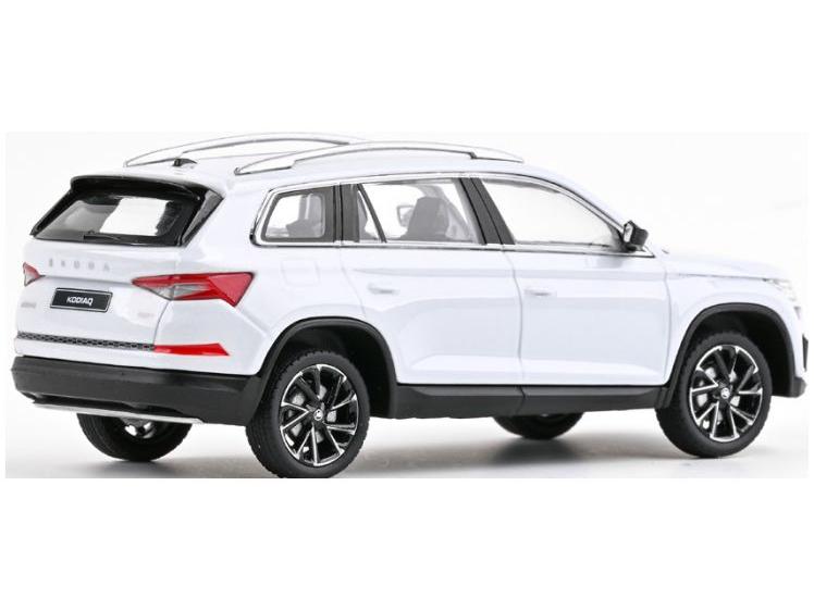 Skoda Kodiaq FL 2021 Moon White Metallic 1:43 Scale Abrex Diecast Model Car-Abrex-Diecast Model Centre
