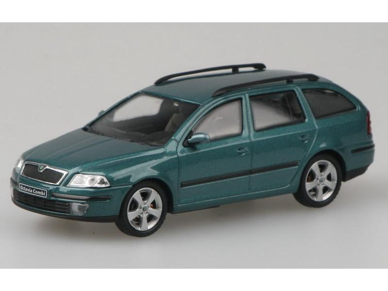 Skoda Octavia II Estate 2004 Green Island Metallic 1:43 Scale Abrex Diecast Model Car-Abrex-Diecast Model Centre