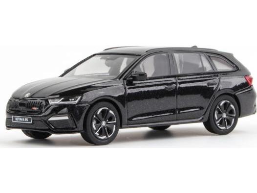 Skoda Octavia IV Estate RS 2020 Magic Black Metallic 1:43 Scale Abrex Diecast Model Car-Abrex-Diecast Model Centre