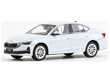 Skoda Octavia IV FL 2024 Moon White Metallic 1:43 Scale Abrex Diecast Model Car-Abrex-Diecast Model Centre
