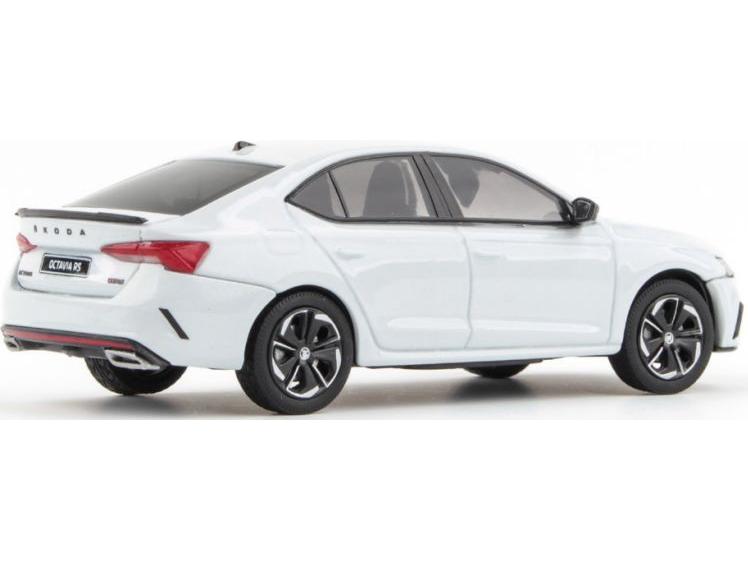 Skoda Octavia IV RS 2020 Moon White Metallic 1:43 Scale Abrex Diecast Model Car-Abrex-Diecast Model Centre