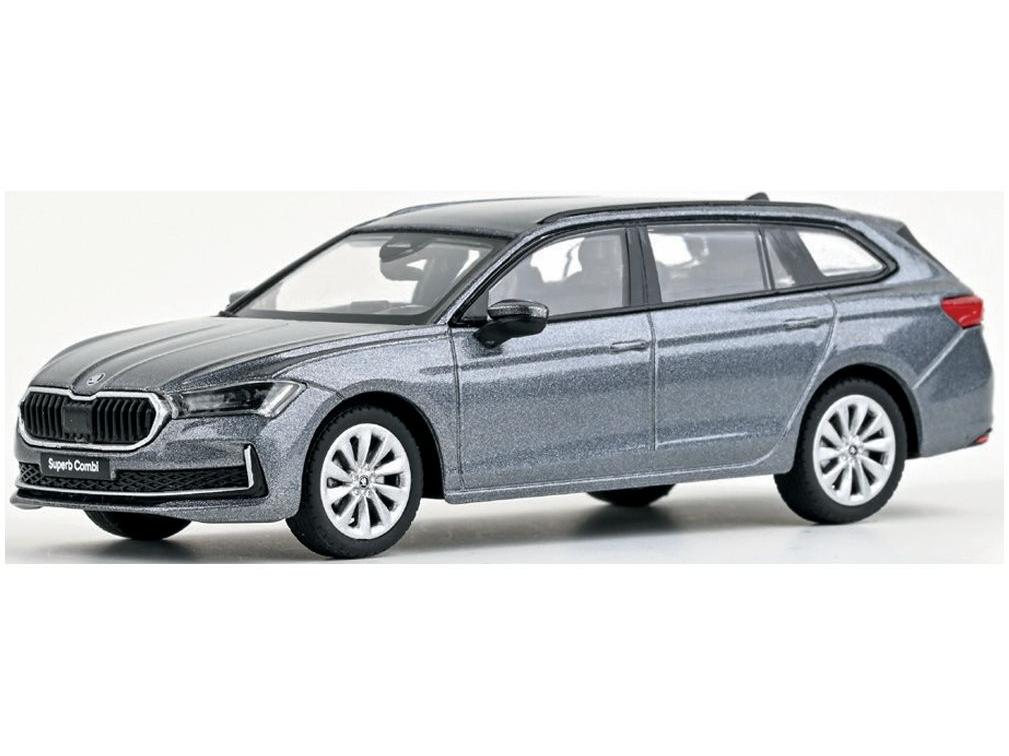Skoda Superb VI Estate 2023 Graphite Grey Metallic 1:43 Scale Abrex Diecast Model Car-Abrex-Diecast Model Centre