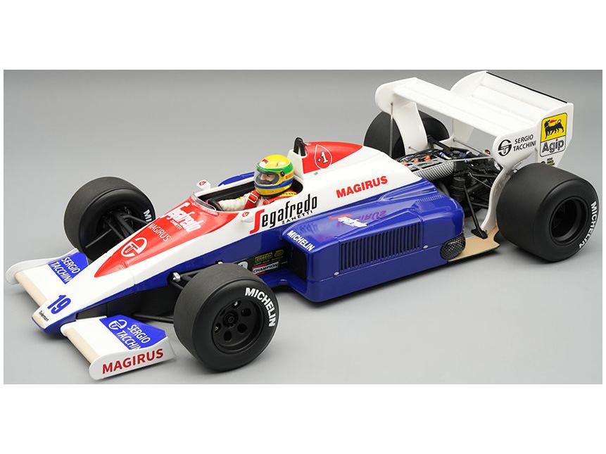 Toleman TG 184 #19 F1 British GP 1984 Ayrton Senna w/Driver 1:18 Scale Resin Car – Tecnomodel-Tecnomodel-Diecast Model Centre