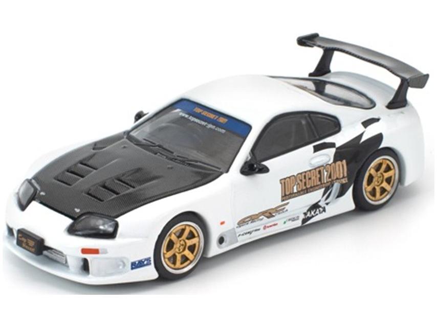 Top Secret GT300 Supra White 1:64 Scale Pop Race Diecast Model Car