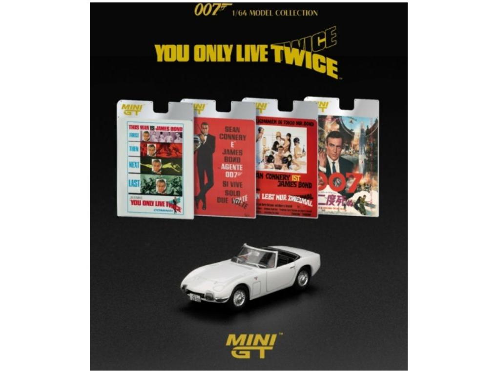 Toyota 2000GT Roadtser You Only Live Twice (RHD) Italian Blister Packaging 1:64 Scale MINI GT Diecast Model Car-MINI GT-Diecast Model Centre