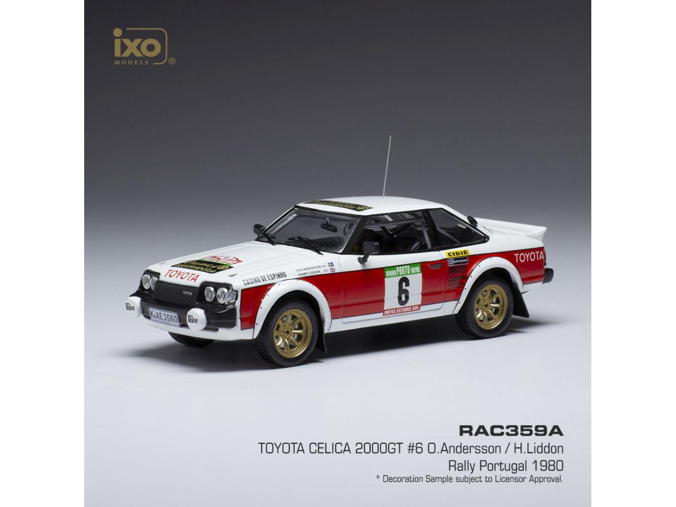 Toyota Celica 2000 GT (RA40) #6 Toyota Tea Portugal 1980 O.Andersson/H.Liddon 1:43 Scale IXO Diecast Model Car-IXO-Diecast Model Centre