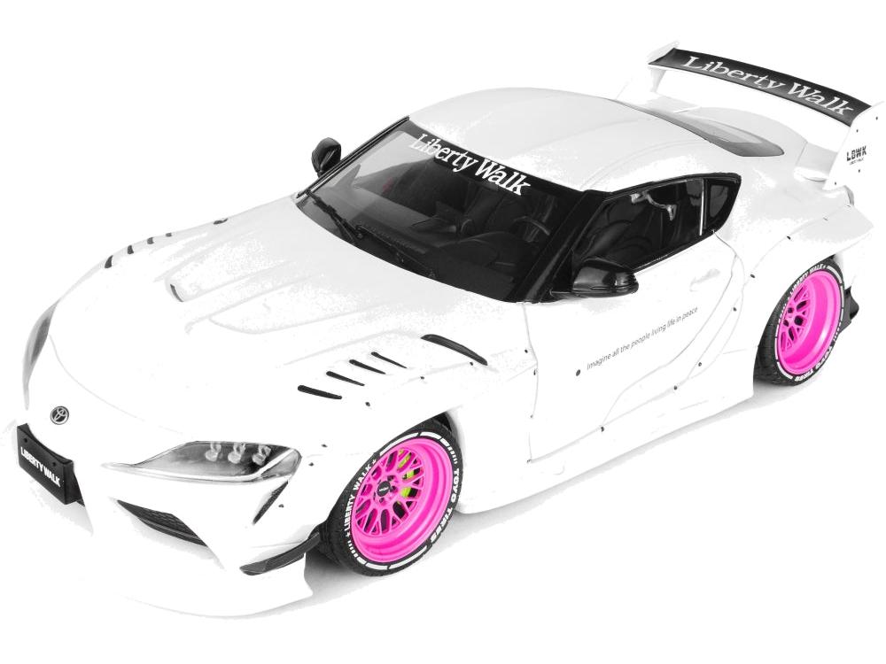 Toyota GR Supra Liberty Walk Body Kit White Pink 2025 1:18 Scale Diecast Model Car – Solido-Solido-Diecast Model Centre