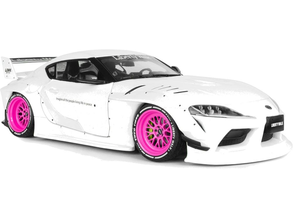 Toyota GR Supra Liberty Walk Body Kit White Pink 2025 1:18 Scale Diecast Model Car – Solido-Solido-Diecast Model Centre