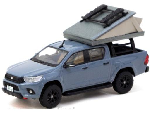 Toyota Hilux Grey w/Roof Tent 1:64 Scale Tarmac Works Diecast Model-Tarmac Works-Diecast Model Centre