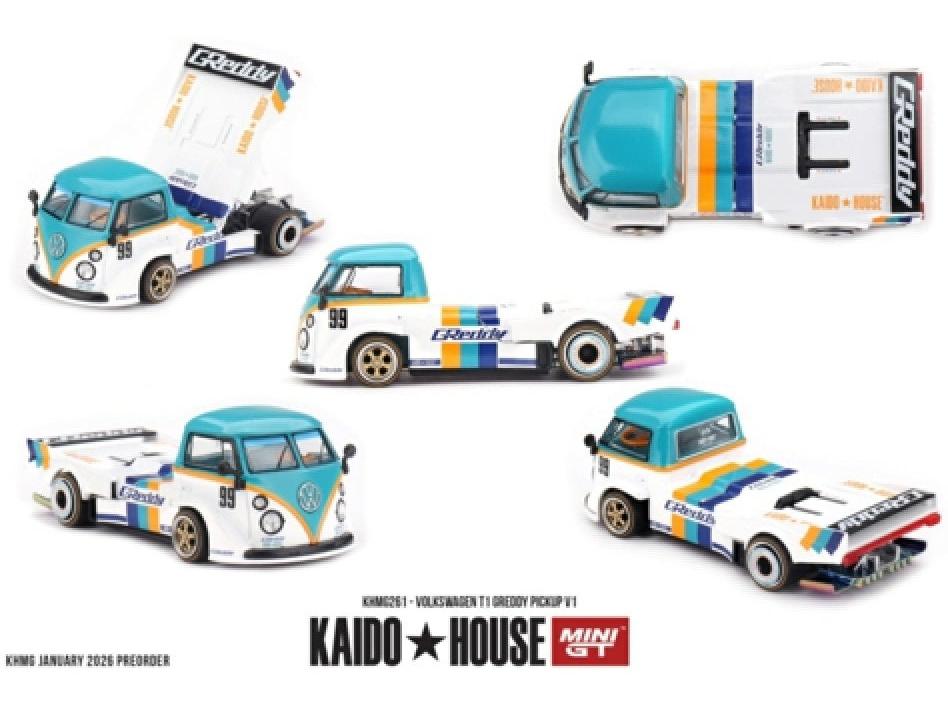 VW T1 Greddy Pickup V1 1:64 Scale Diecast – MINI GT-MINI GT-Diecast Model Centre