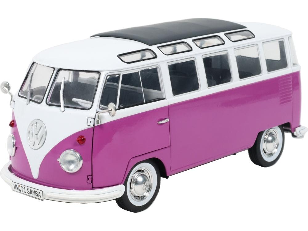 VW T1 Samba Violet/Blanc 1962 1:18 Scale Diecast Bus – Solido-Solido-Diecast Model Centre