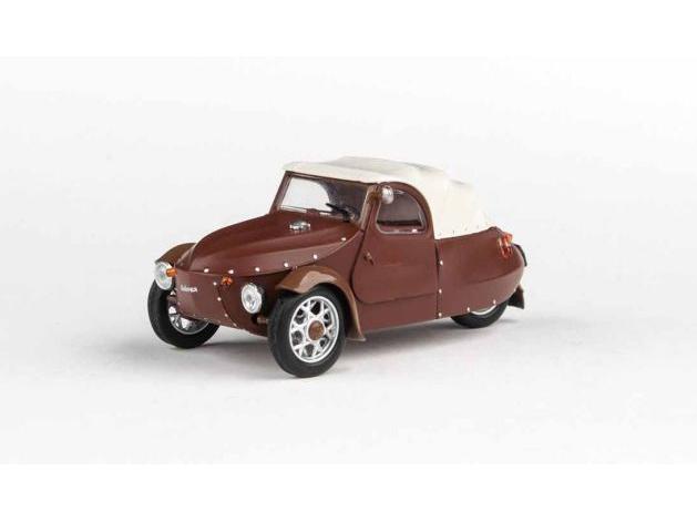 Velorex 16/350 1966 Hneda/Svetle Seda/ Hneda 1:43 Scale Abrex Diecast Model Car-Abrex-Diecast Model Centre