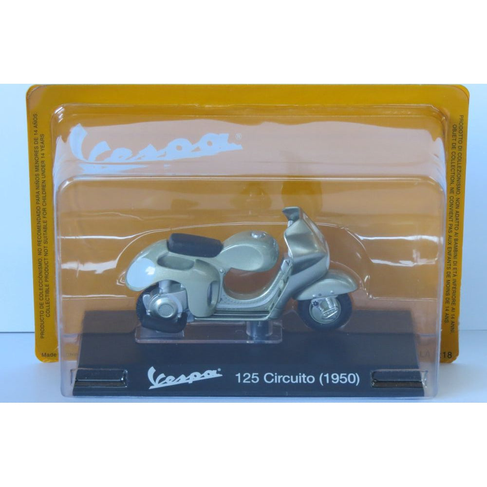 Vespa 125 Circuito 1950 silver - 1:18 Scale Diecast Model Scooter-Unbranded-Diecast Model Centre