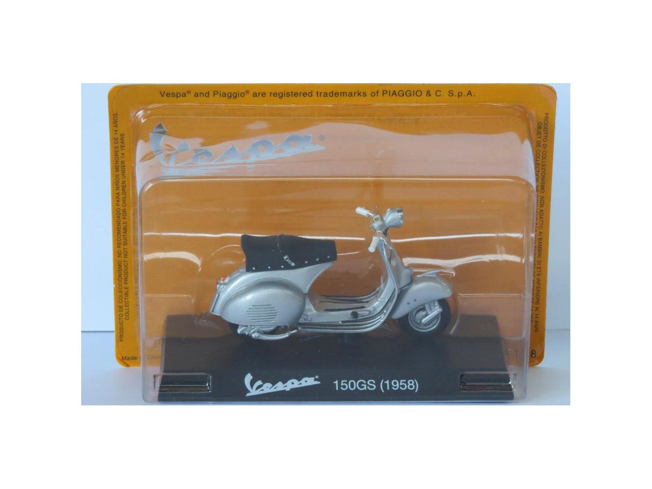 Vespa 150 GS 1958 silver - 1:18 Scale Diecast Model Scooter-Unbranded-Diecast Model Centre