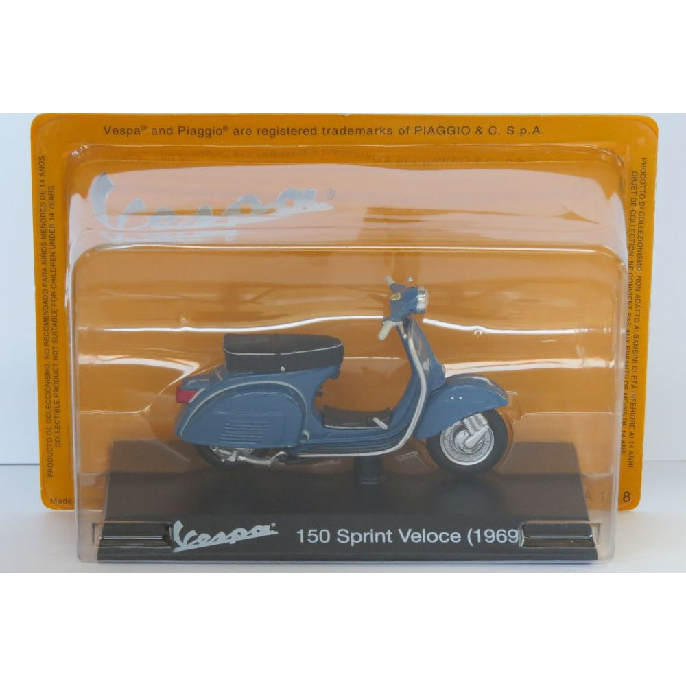 Vespa 150 Sprint Veloce 1969 blue - 1:18 Scale Diecast Model Scooter-Unbranded-Diecast Model Centre