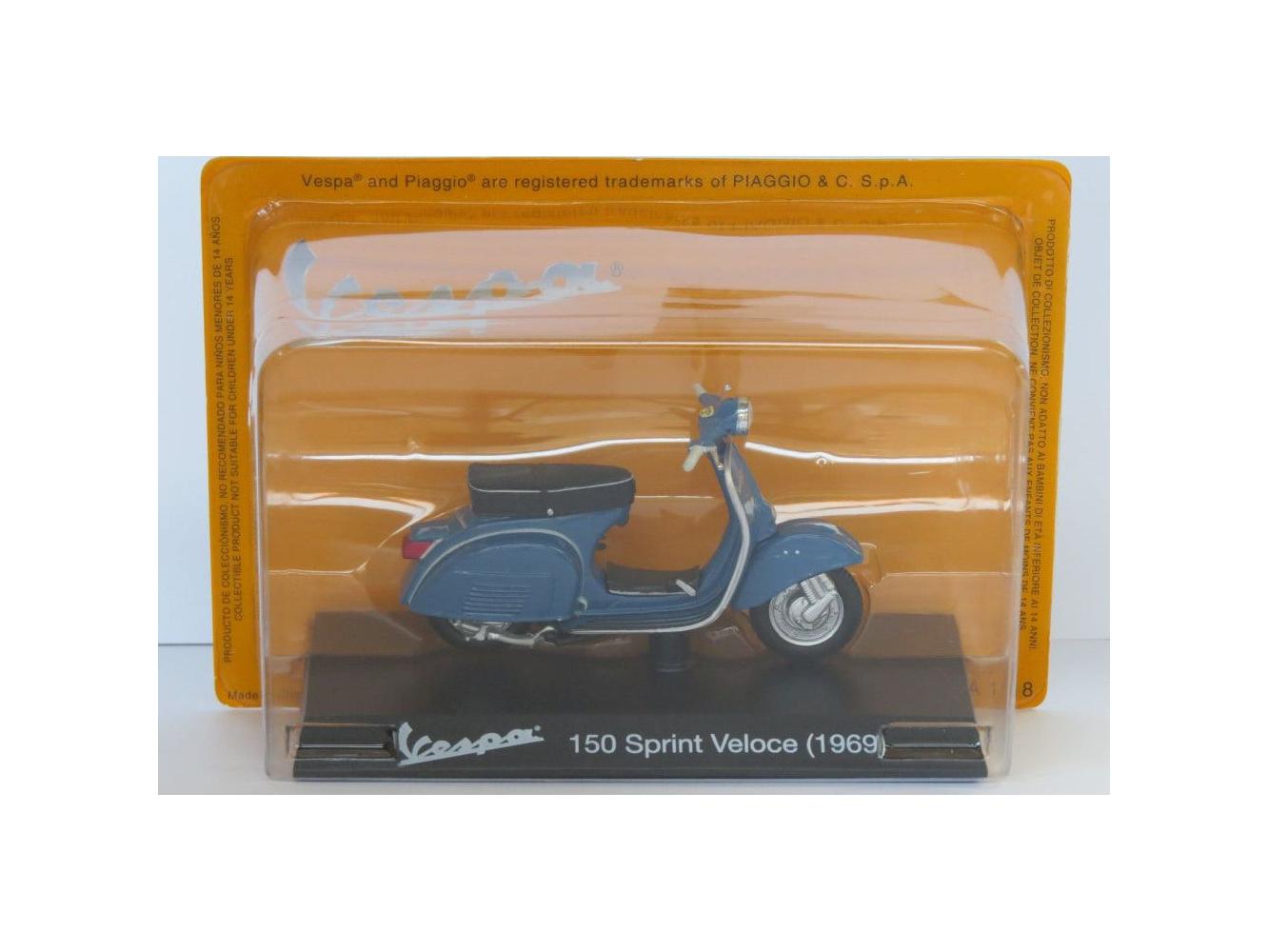 Vespa 150 Sprint Veloce 1969 blue - 1:18 Scale Diecast Model Scooter-Unbranded-Diecast Model Centre