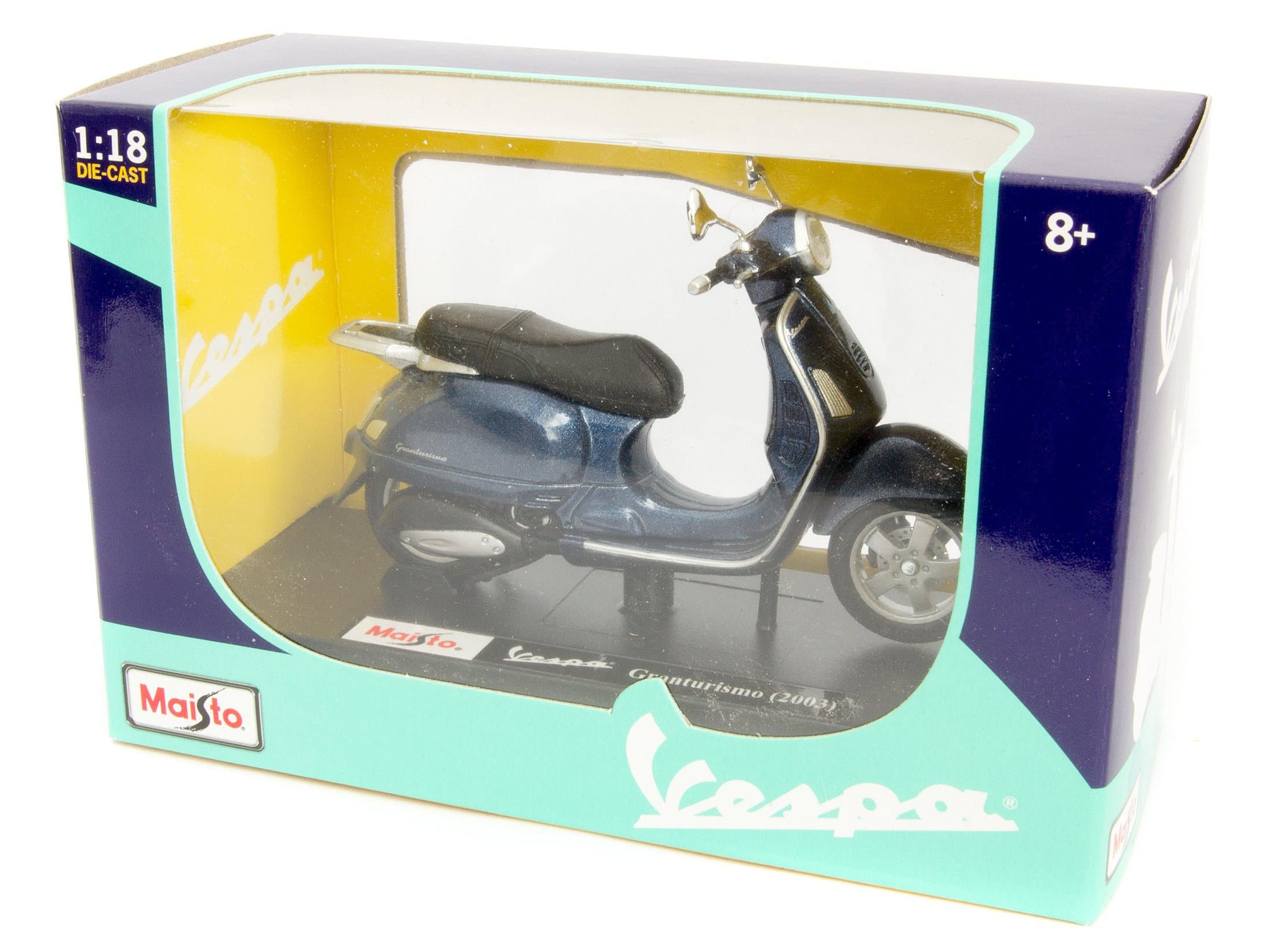 Vespa Granturismo 2003 Blue 1:18 Scale Maisto Diecast Model-Maisto-Diecast Model Centre