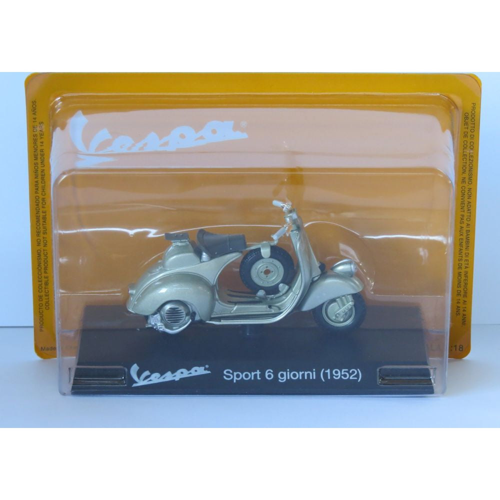 Vespa Sport 6 Giorni 1952 beige - 1:18 Scale Diecast Model Scooter-Unbranded-Diecast Model Centre
