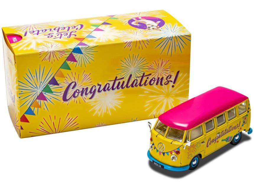 Volkswagen Campervan 'Congratulations' 1:43 Scale Corgi Diecast Model-Corgi-Diecast Model Centre