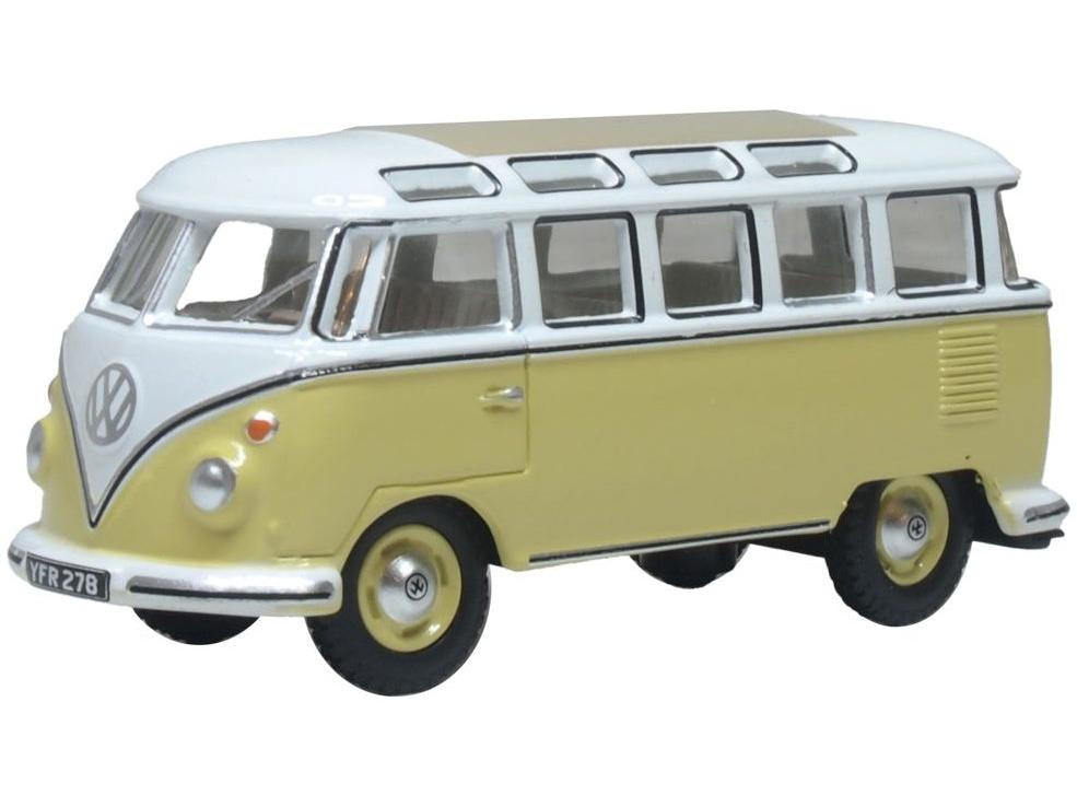 Volkswagen T1 Samba Bus Yellow/White 1:76 Scale Oxford Diecast Model-Oxford Diecast-Diecast Model Centre