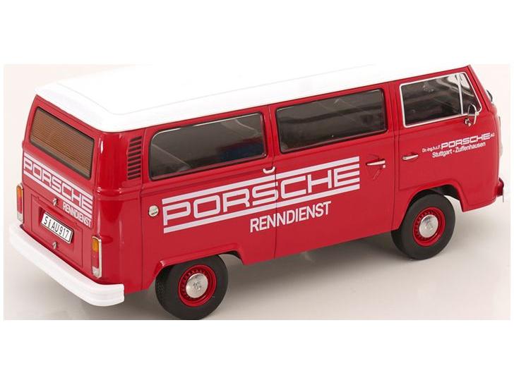 Volkswagen T2b Bus 1972 Red/White Porsche Renndienst 1:18 Scale KK Scale Diecast Model Car-KK Scale-Diecast Model Centre