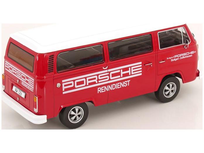Volkswagen T2b Bus 1972 Red/White Porsche Renndienst w/Fuchs Rims 1:18 Scale KK Scale Diecast Model Car-KK Scale-Diecast Model Centre