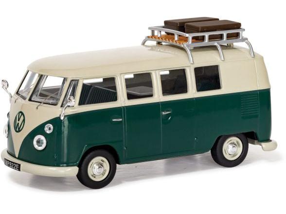 Volkswagen Type 2 1500 SP Devon Caravette Pearl White Velvet Green 1:43 Scale Corgi Vanguards Diecast Model-Corgi-Diecast Model Centre