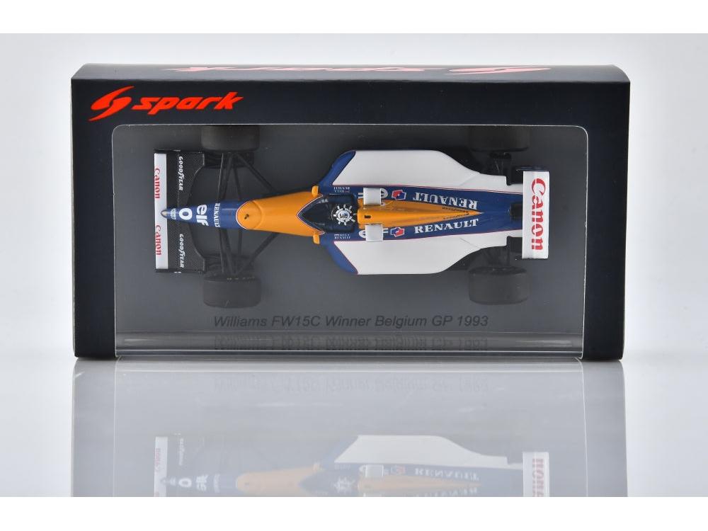 Williams FW15C #0 Winner F1 Belgian GP 1993 Damon Hill 1:43 Scale Resin Car – Spark-Spark-Diecast Model Centre
