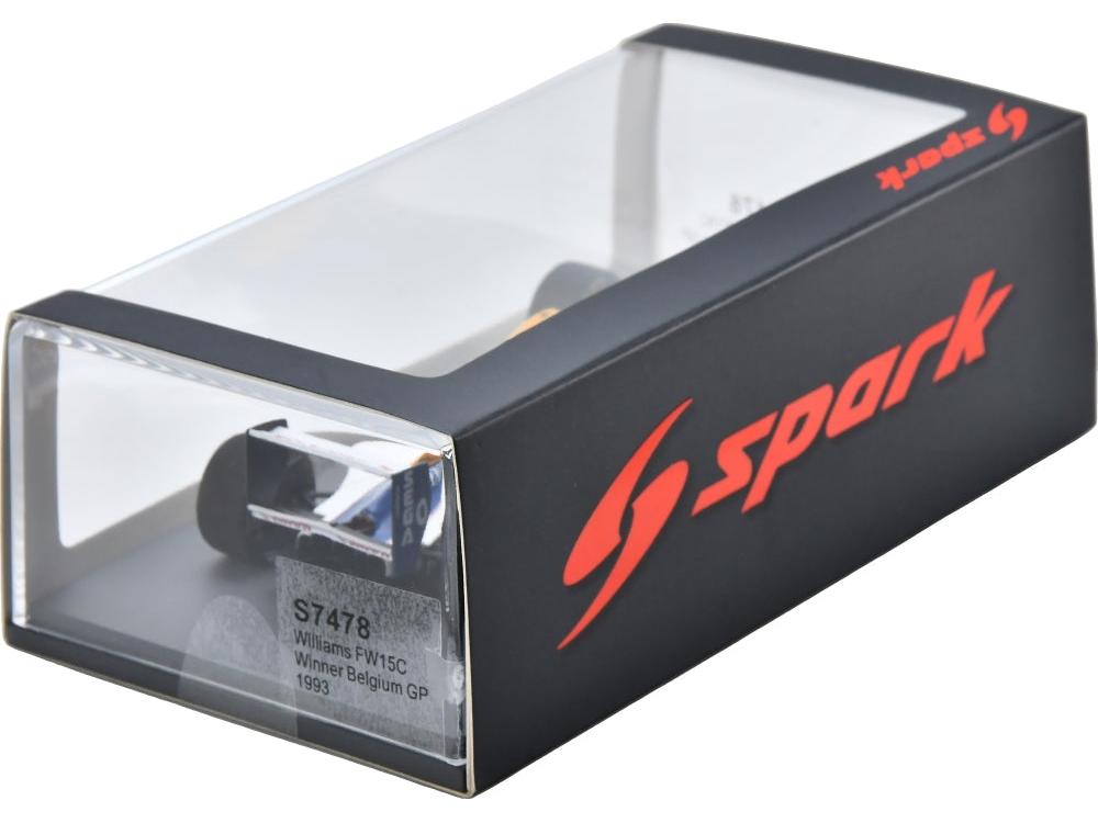 Williams FW15C #0 Winner F1 Belgian GP 1993 Damon Hill 1:43 Scale Resin Car – Spark-Spark-Diecast Model Centre