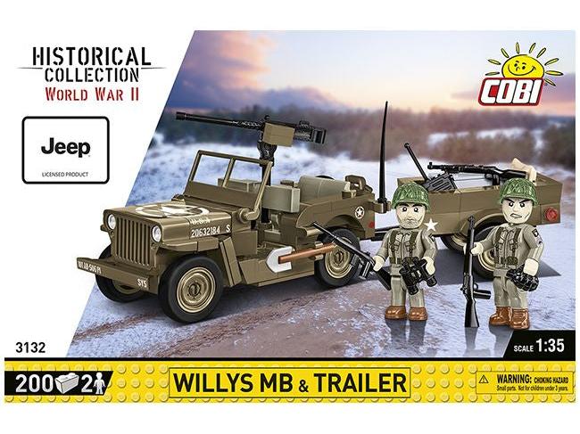 Willys MB and Trailer 200 KL. WWII Cobi Brick Build Kit-Cobi-Diecast Model Centre