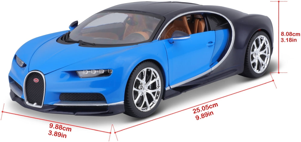 Bugatti Chiron Blue/Black 1:18 Scale Diecast Car – Bburago