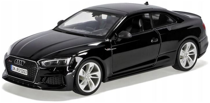 Audi RS 5 Coupe 2019 Black 1:24 Scale Bburago Diecast Model Car