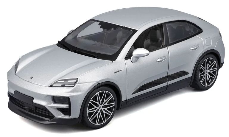 Porsche Macan Turbo 2024 silver 1:24 Scale Model Car