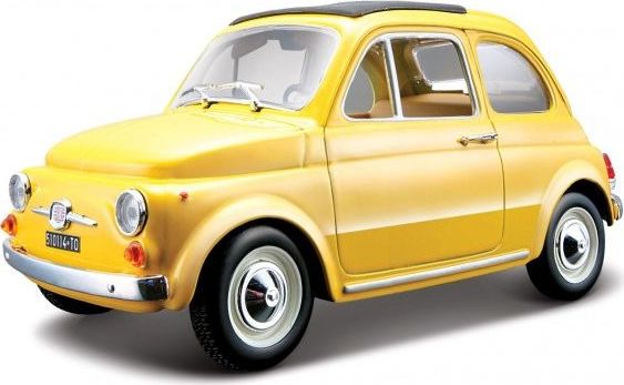 Fiat 500F 1965 Yellow 1:24 Scale Bburago Diecast Model Car