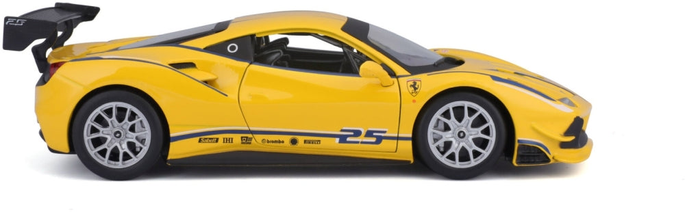 Ferrari 488 Challenge #25 Yellow 1:24 Scale Diecast Car – Bburago