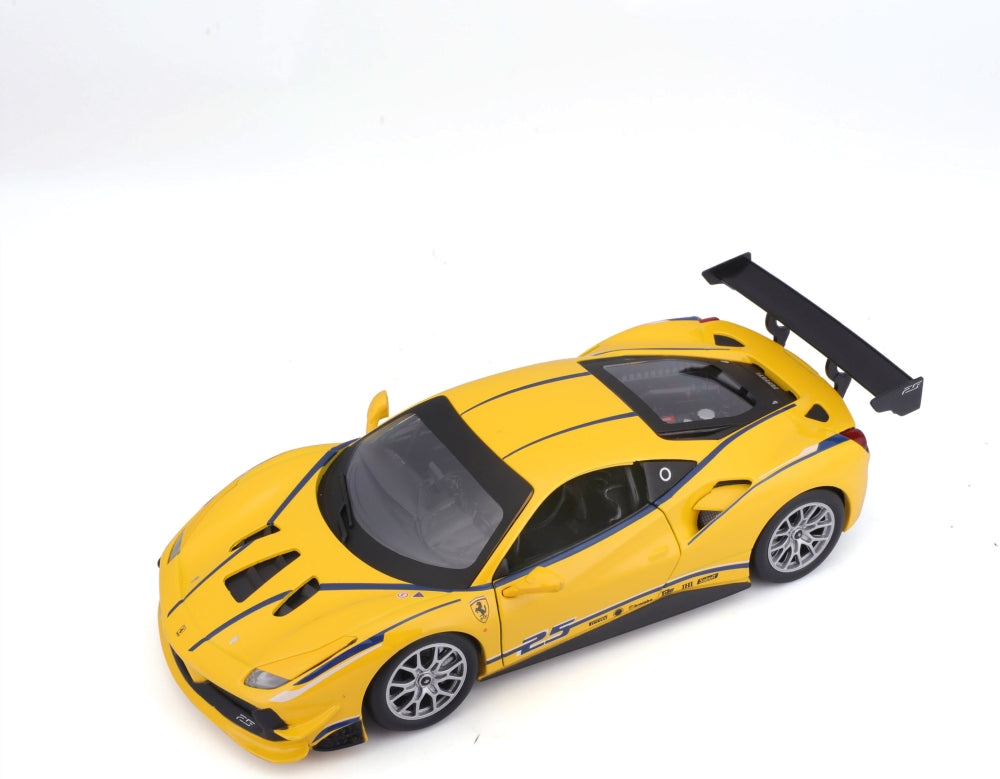 Ferrari 488 Challenge #25 Yellow 1:24 Scale Diecast Car – Bburago