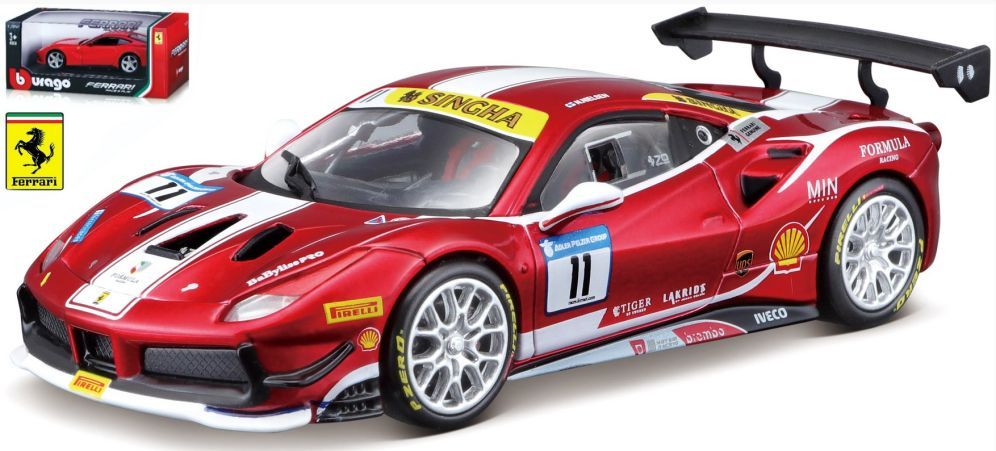 Ferrari 488 Challenge #11 Formula Racing 2017 1:24 Scale Diecast Car – Bburago