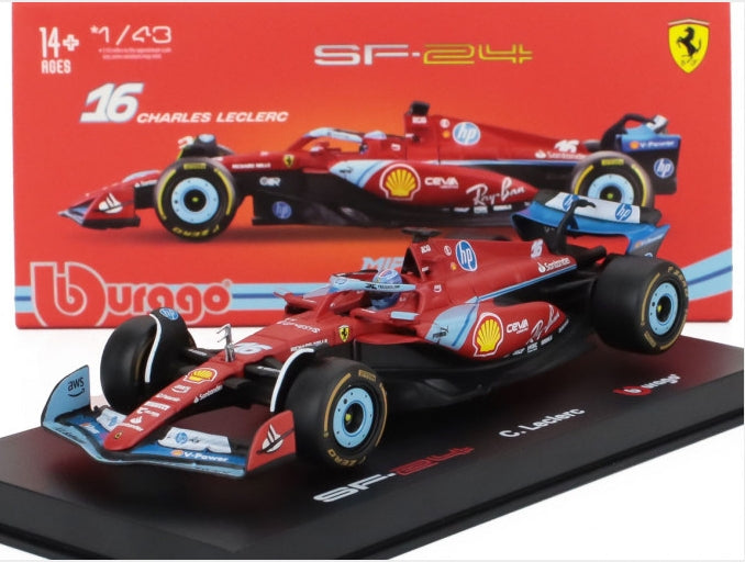 Ferrari SF-24 #16 3º F1 GP de Miami 2024 Charles Leclerc Coche a escala 1:43 (con piloto)