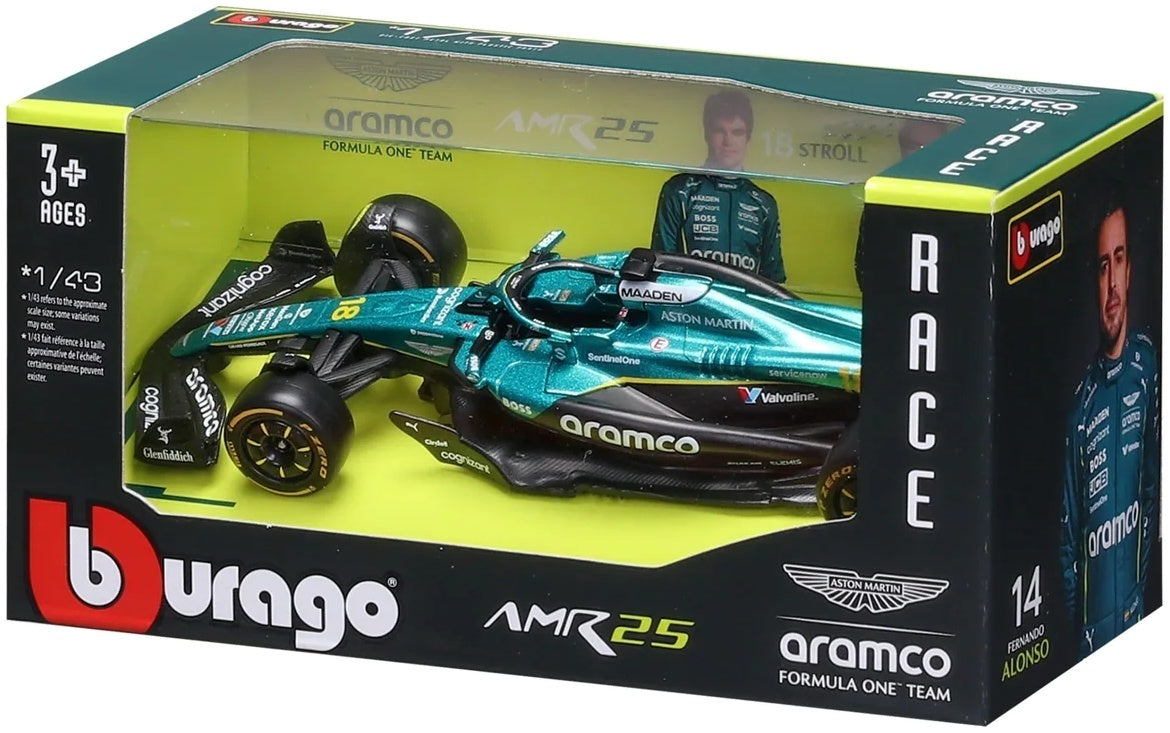 Aston Martin AMR 25 #18 F1 2025 Lance Stroll 1:43 Scale Diecast Model Car – Bburago